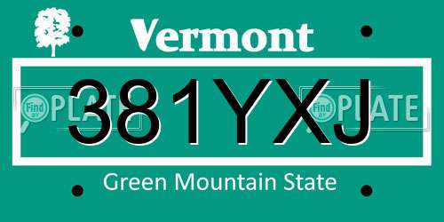 381YXJ Vermont License Plate