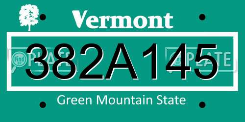 382A145 Vermont License Plate