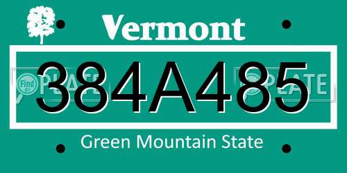 384A485 Vermont License Plate