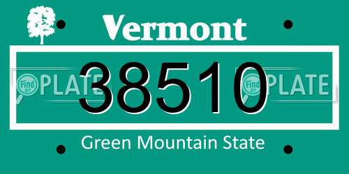 38510 Vermont License Plate