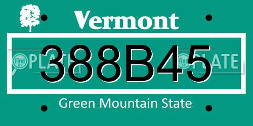 388B45 Vermont License Plate