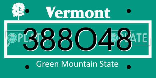 388O48 Vermont License Plate