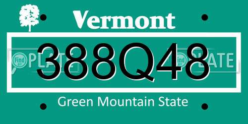 388Q48 Vermont License Plate