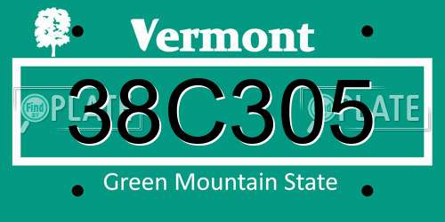 38C305 Vermont License Plate