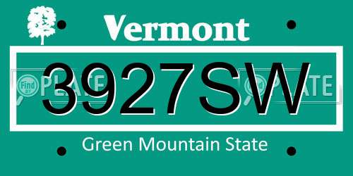 3927SW Vermont License Plate