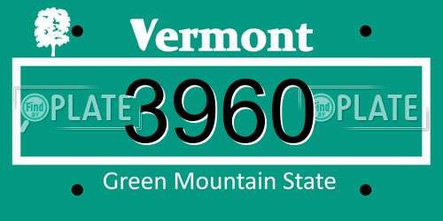 3960 Vermont License Plate