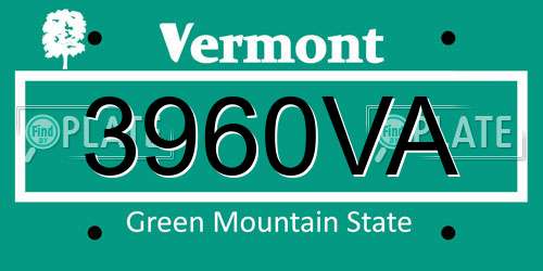 3960VA Vermont License Plate