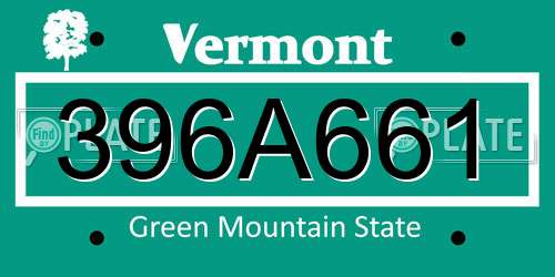 396A661 Vermont License Plate