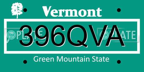 396QVA Vermont License Plate