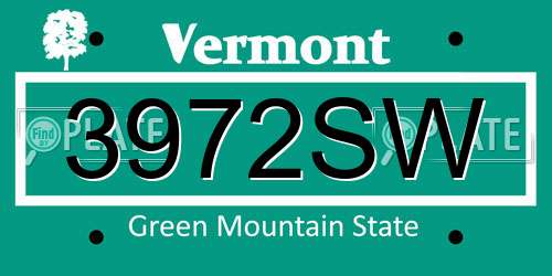 3972SW Vermont License Plate