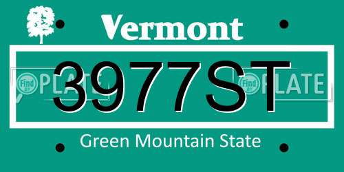 3977ST Vermont License Plate