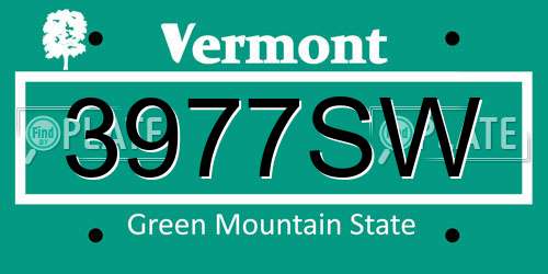 3977SW Vermont License Plate