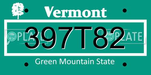 397T82 Vermont License Plate