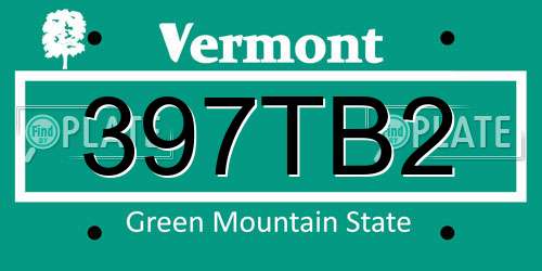 397TB2 Vermont License Plate