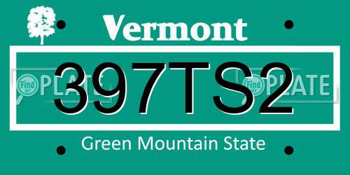 397TS2 Vermont License Plate