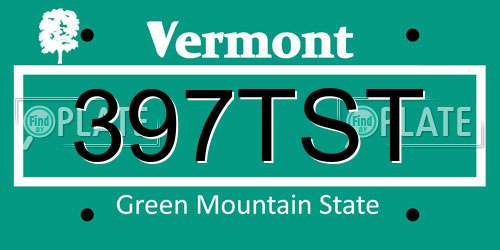 397TST Vermont License Plate
