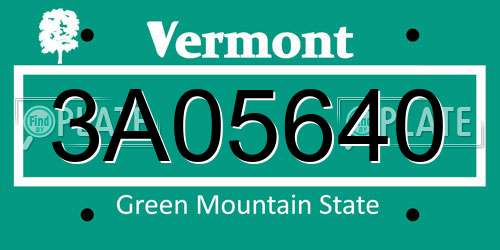 3A05640 Vermont License Plate
