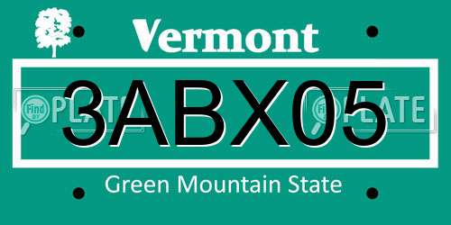 3ABX05 Vermont License Plate
