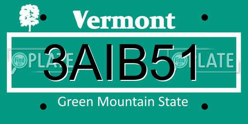 3AIB51 Vermont License Plate