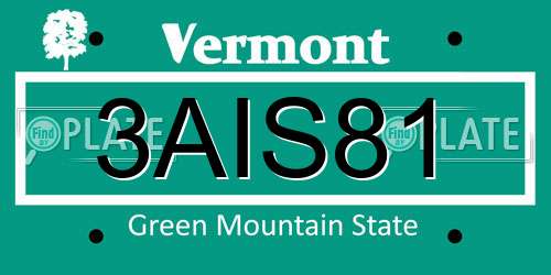 3AIS81 Vermont License Plate