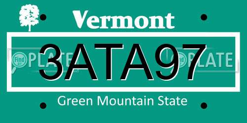3ATA97 Vermont License Plate