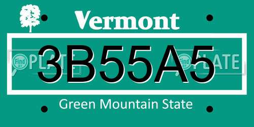 3B55A5 Vermont License Plate