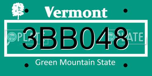 3BB048 Vermont License Plate