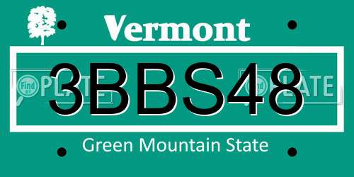 3BBS48 Vermont License Plate