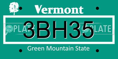 3BH35 Vermont License Plate