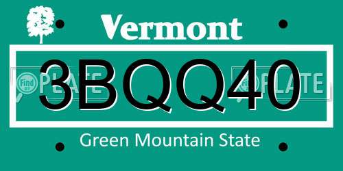 3BQQ40 Vermont License Plate