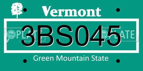 3BS045 Vermont License Plate