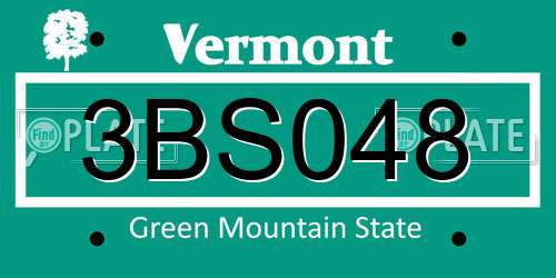 3BS048 Vermont License Plate