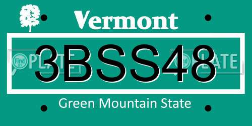 3BSS48 Vermont License Plate