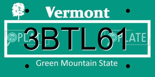 3BTL61 Vermont License Plate