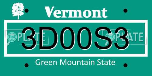 3D00S3 Vermont License Plate