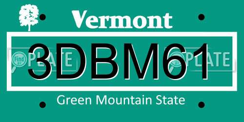 3DBM61 Vermont License Plate