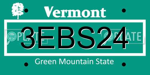 3EBS24 Vermont License Plate