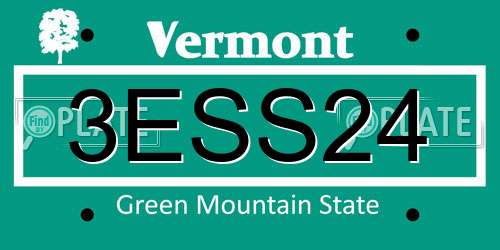 3ESS24 Vermont License Plate