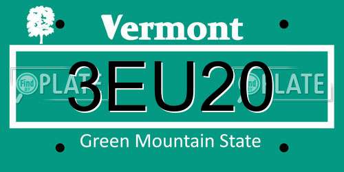 3EU20 Vermont License Plate