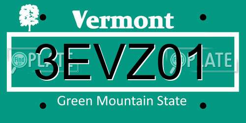 3EVZ01 Vermont License Plate