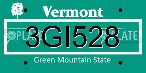3GI528 Vermont License Plate