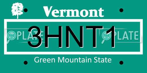3HNT1 Vermont License Plate