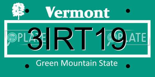 3IRT19 Vermont License Plate