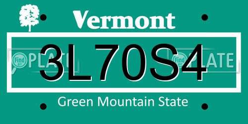 3L70S4 Vermont License Plate