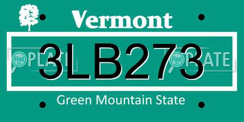 3LB273 Vermont License Plate