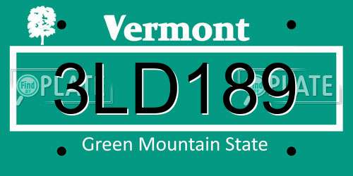3LD189 Vermont License Plate
