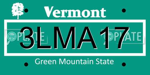 3LMA17 Vermont License Plate