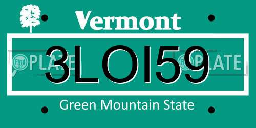 3LOI59 Vermont License Plate
