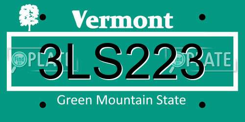 3LS223 Vermont License Plate