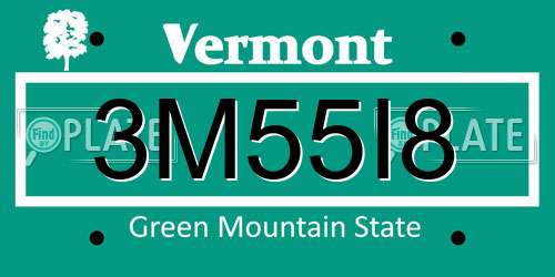 3M55I8 Vermont License Plate
